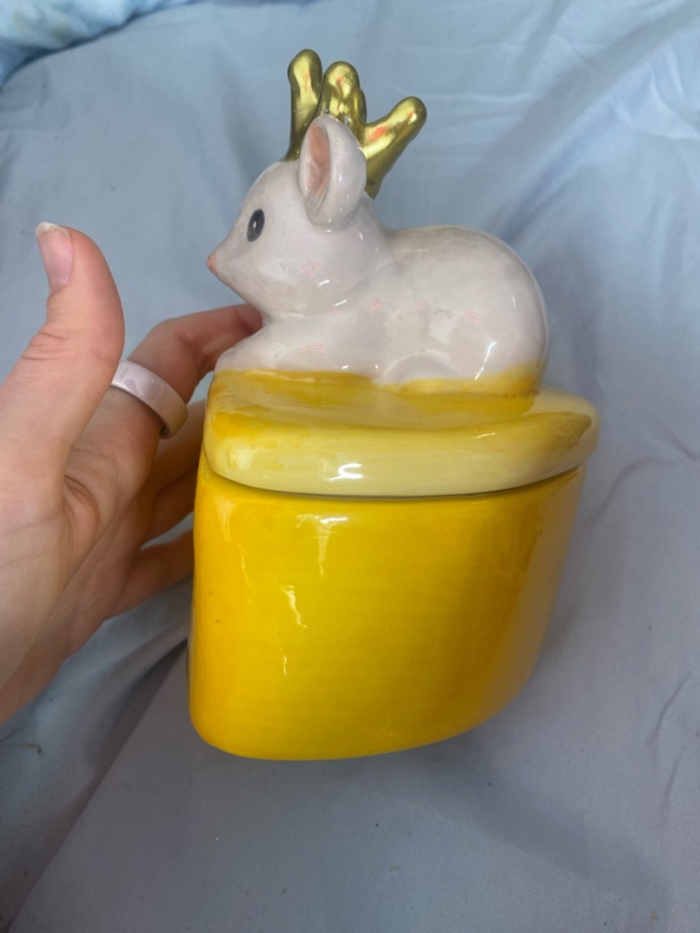 Ceramic Mouse on Cheese Trinket Box - brand new - Picture 8 of 12